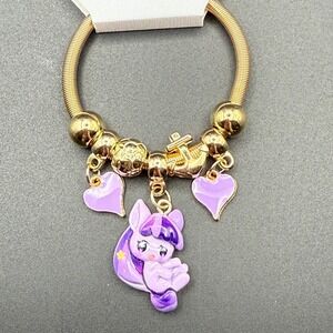 Sparkle Charm Bracelet‎ Gold Tone Bangle